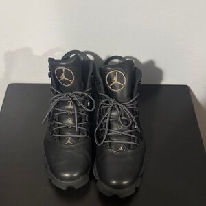 Jordan Black and Gold Men's Athletic Shoes